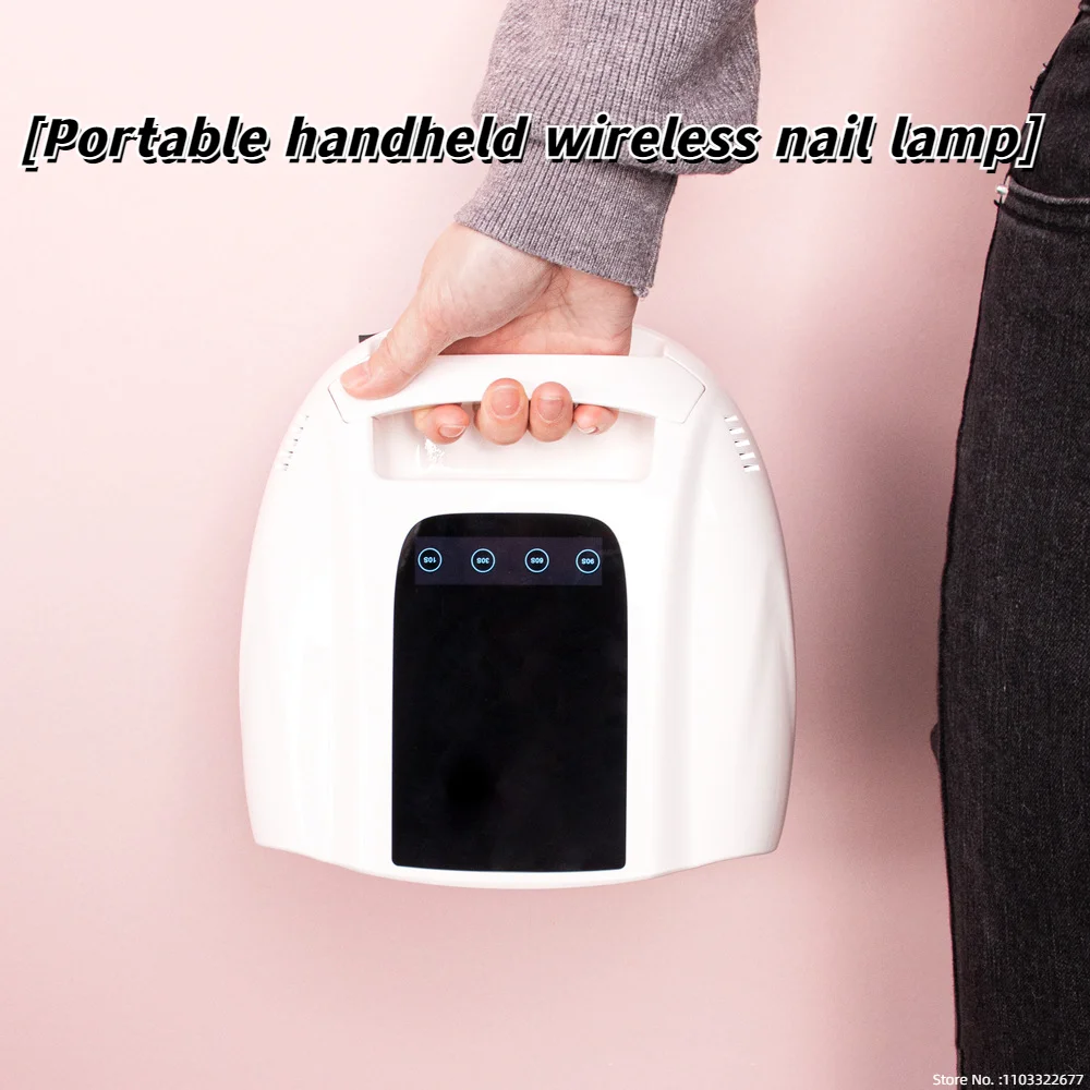 96W Rechargeable Nail Lamp with Handle Wireless Professional UV Led Lamp Gel Polish Nail Drying for Nail Polish Manicure Tools