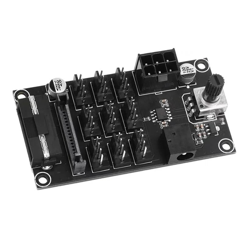 AA84 Компьютерный корпус ШИМ-контроллер скорости вращения вентилятора 9-полосный 12 В ШИМ 4-контактный мощный контроллер концентратора вентилятора регулятор вентилятора