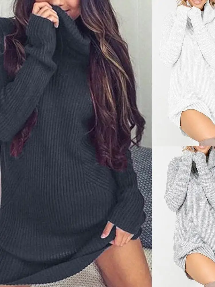 

Сексуальный свитер High Ne Long Sve, женский осенне-зимний уличный свитер, прямой крой, обычный тонкий однотонный свитер