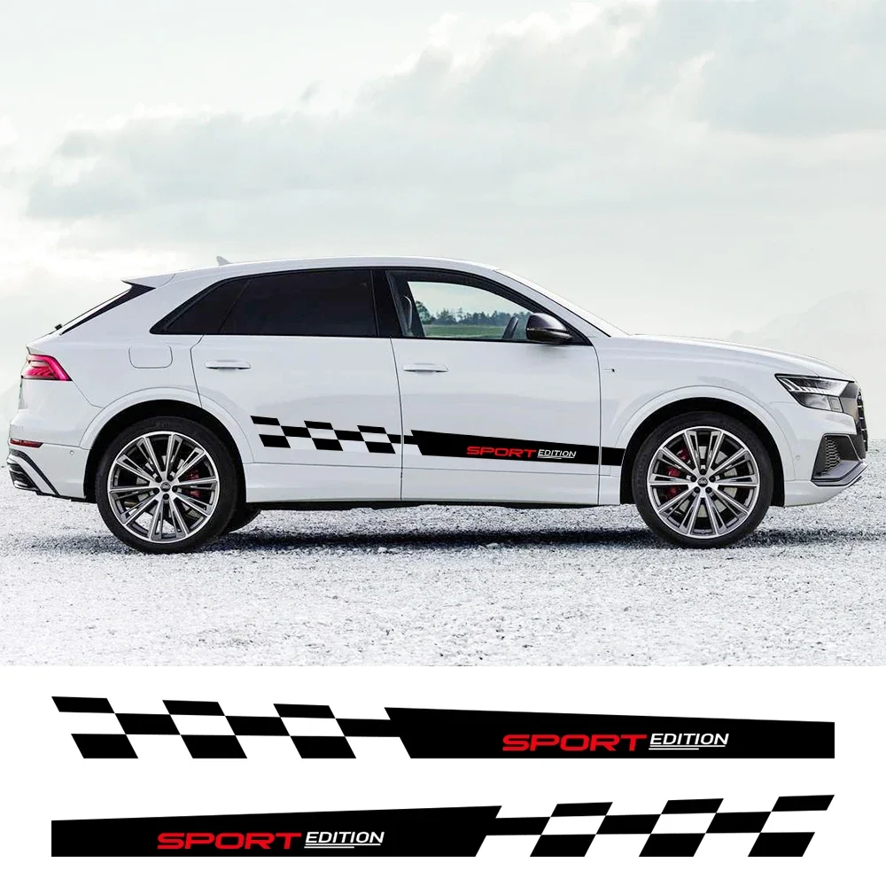 

Для Audi Q8 SQ8 RS TFSI Quattro E-tron 2019 2021 2023, наклейка на боковую часть двери автомобиля, виниловые наклейки, спортивные аксессуары для тюнинга