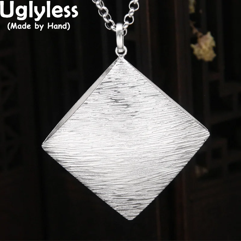 

Uglyless Knocking Face Bumpy Square Earrings for Women Cool Metal Wind Hollow Square Fashion Jewelry 925 Silver Brincos Bijoux