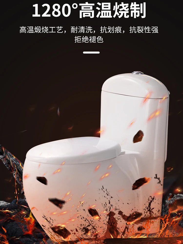 Egg shaped toilet, household ceramic siphon type, modern simple and luxurious toilet seat, water-saving and odorproof circular