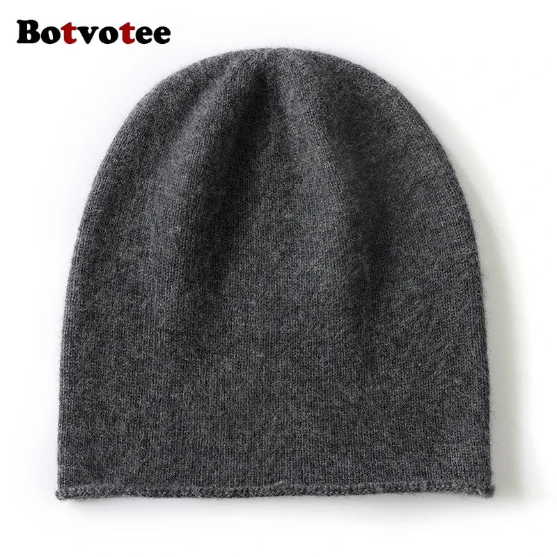 2025 Winter Unisex 100 Wool Hats Outdoor Casual Keep Warm Solid Color Cashmere Knitted Beanie Hat Women /Men Hedging Caps