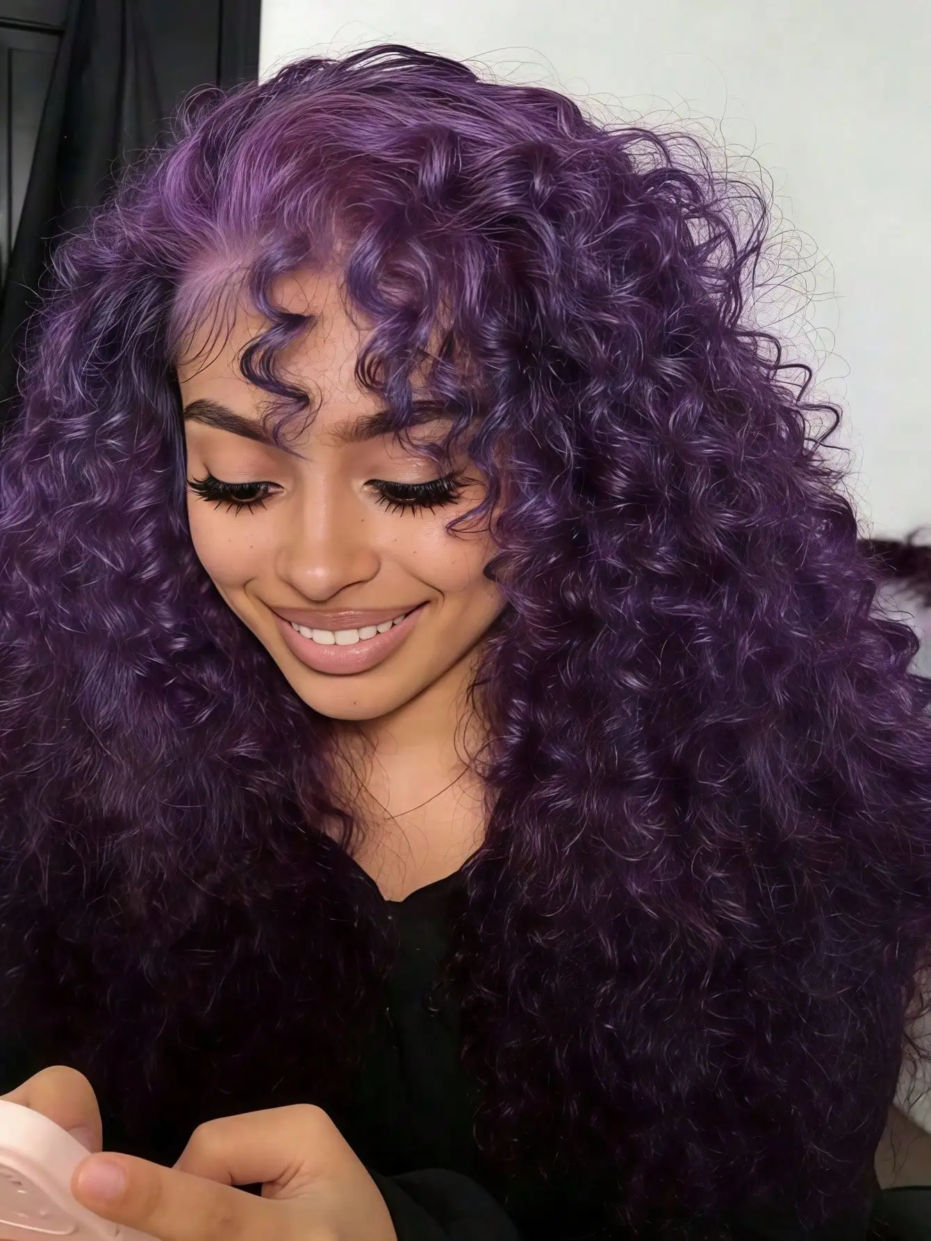 

Темно-фиолетовый парик с глубокими волнами 13x4, прозрачный HD-кружевной фронтальный парик из натуральных человеческих волос, предварительно снятый с кожи головы, для женщин, бразильские волосы Реми