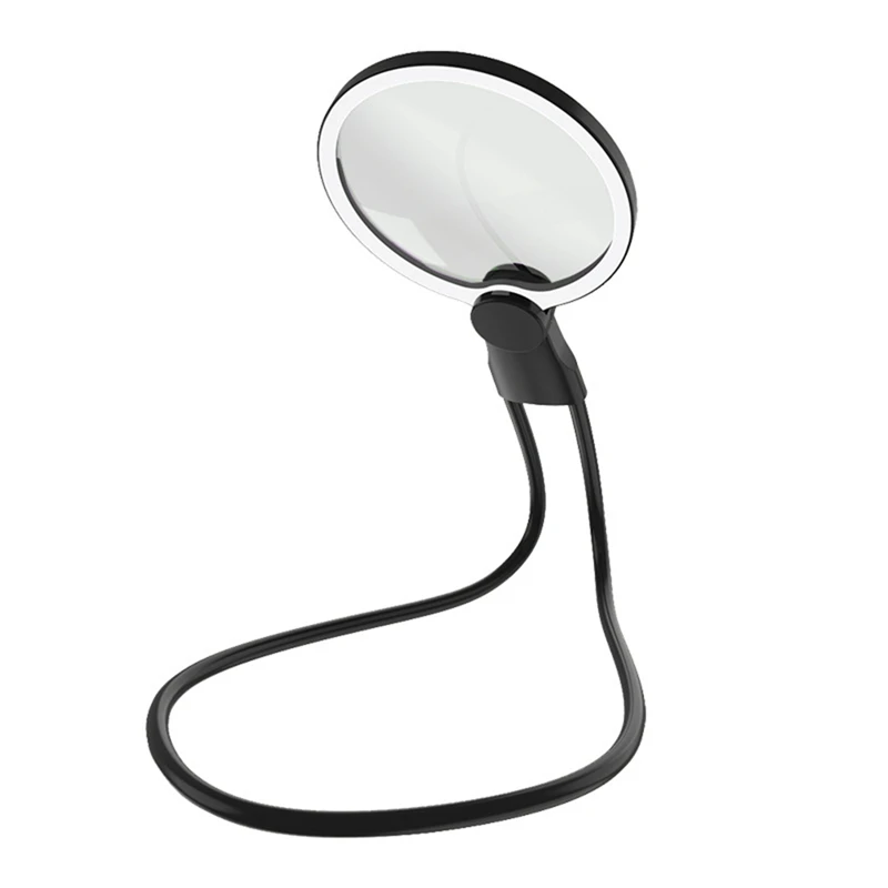 Portable Neck Flexible Magnifier With 24 LED Lights Portable HD Magnifier Elderly Reading Jewellery