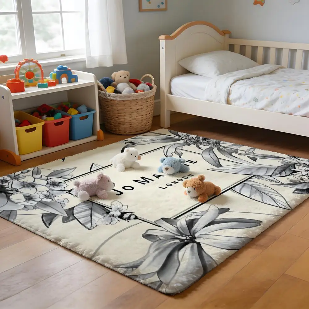 

Floor Mat Soft Flannel Rug Non-Slip Absorbent Mat for Bathroom Bedroom Home Decor J-Jo M-Malone L-LOGO