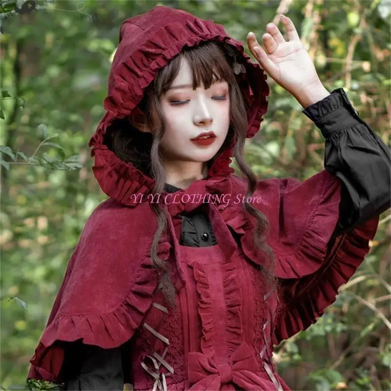 

N5KF Warm Festives Capes Velvets Christmas Shawl Elegant Shawl Color Cloak