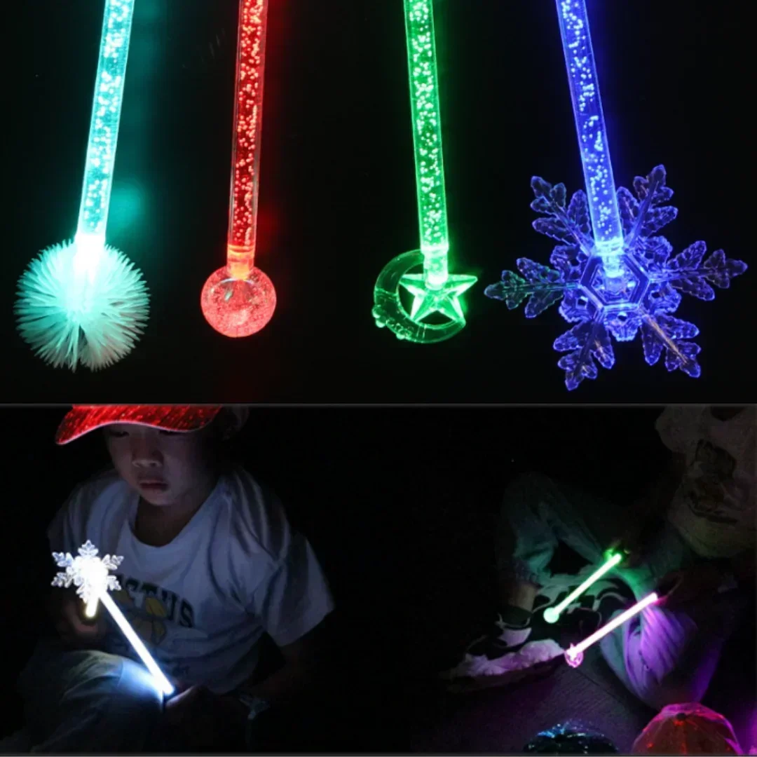 New LED Light Up Rod Glow Fiber Optic Wands Glow Flash Star Moon Sticks for Birthday Gifts Wedding Cheer Party Atmosphere Props