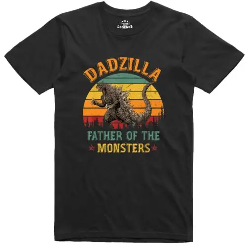 

Dadzilla, забавная футболка для папы, рождественский подарок, хлопковая футболка стандартного кроя