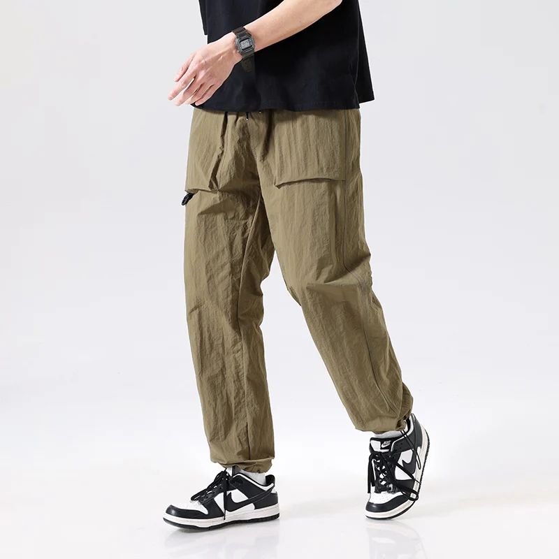 

Men Spring Summer Thin Casual Trousers Simple Joggers Pants Fashion Japanese Street Style Solid Color Tactical Pants Unisex2024