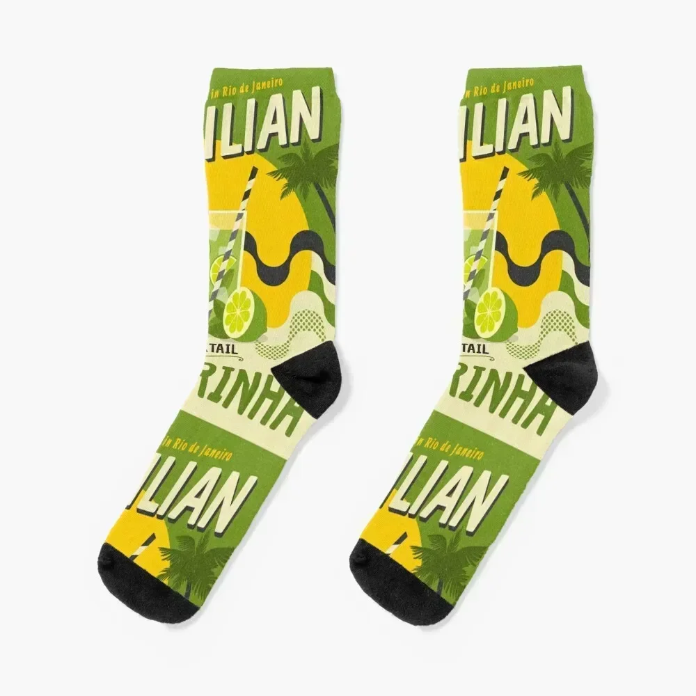 

Caipirinha vintage poster Socks summer Novelties Argentina Christmas Socks Men Women's