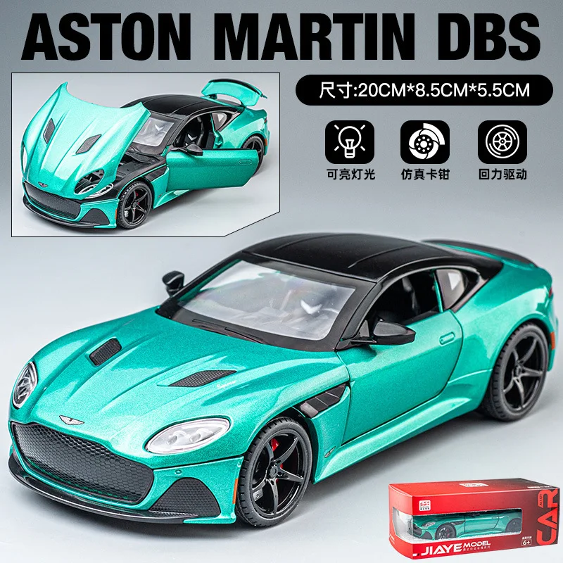 Diecast 1:24 Alloy Model Car Miniature Martin DBS Supercar for Children Collectible Birthday Gifts Metal Vehicle Kid Boys Hottoy