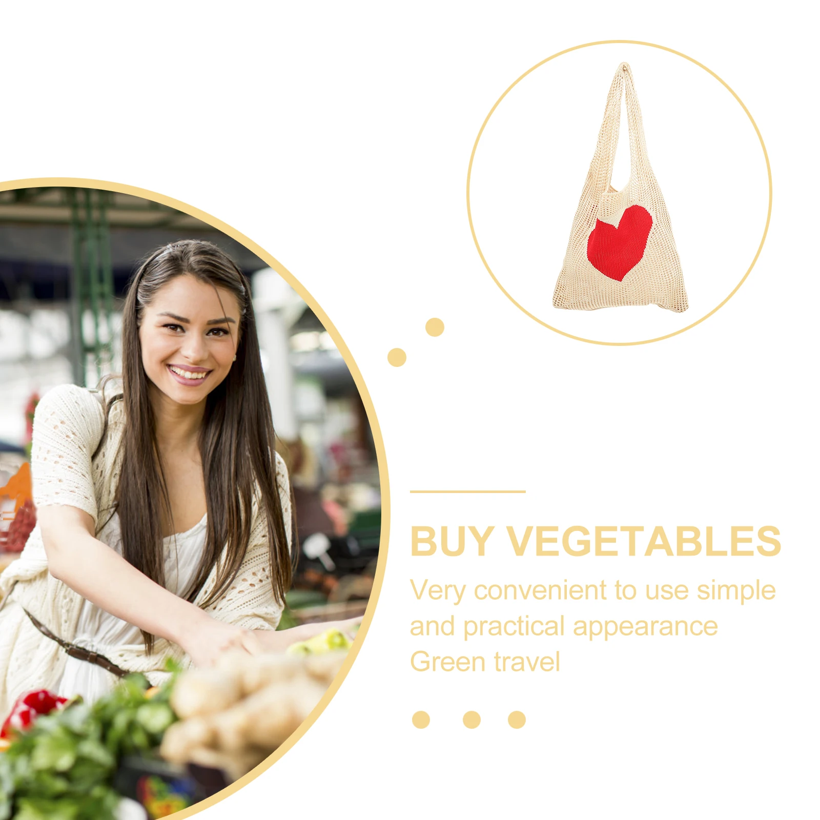 

Mesh Storage Bag Knitted Grocery Tote Violet Heart Women Large Capacity Foldable Travel Shopping Lightweight Portable Vegetable