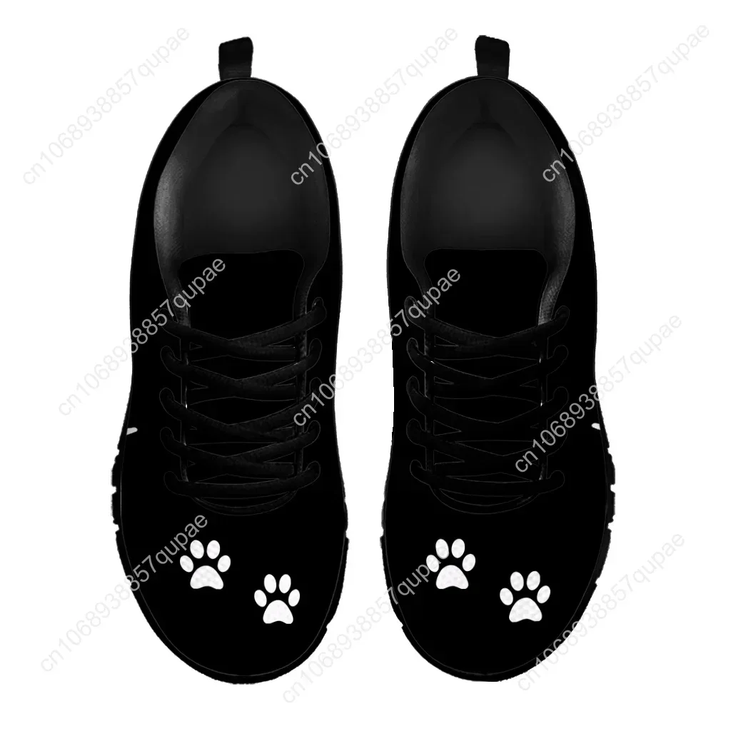 Black Dog Paw Print Shoes ECG Design Brand Fashion Sneakers Nursing Shoes For Women Animal Palm Print Zapatos Planos 4