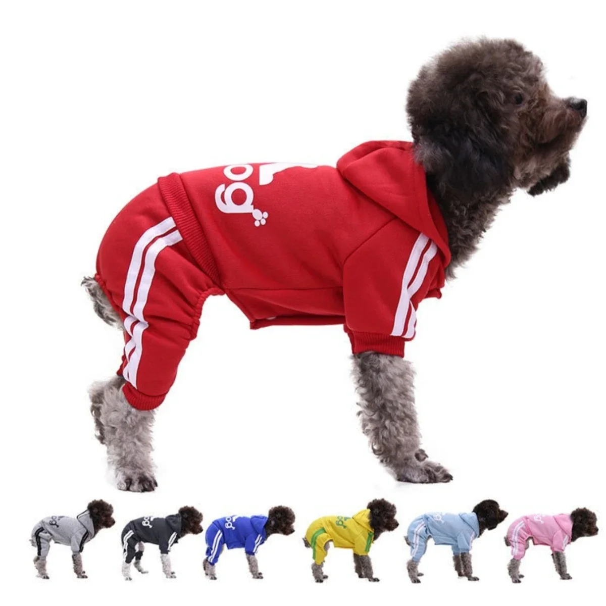 Autumn Winter Dog Clothes Adidog Jumpsuit Warm Puppy Pet Clothes Dog Hoodies Sweatshirt Yorkie French Bulldog Clothing Dog