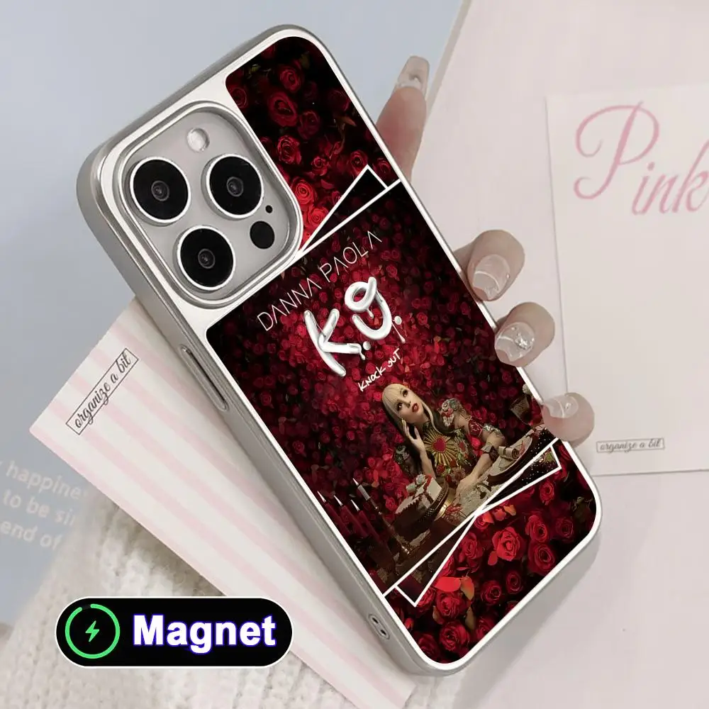 

Danna Paola Silver Plating Magsafe Mobile Phone Case for iPhone 17 16 15 14 13 12 11 Air Pro Max Plus Colorful Cover