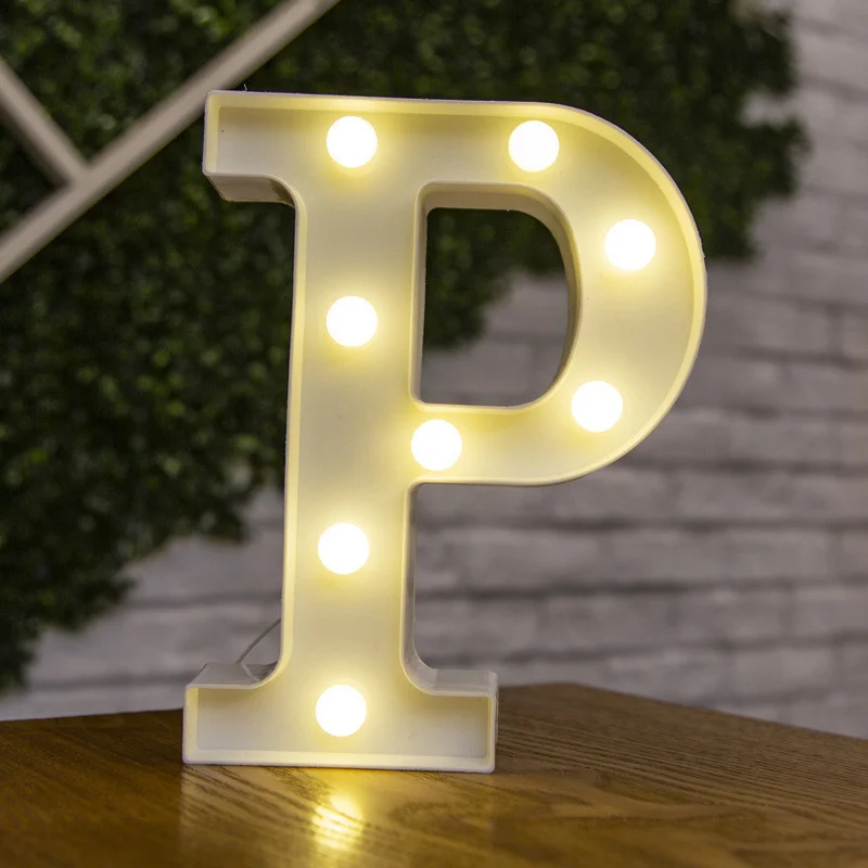 Alphabet-Buchstaben LED-Nachtlichter Zahlen-Lampe Deko Party Raum Geburtstag Wand Hochzeit Heim-Dekorationen Personalisierte Ornamente