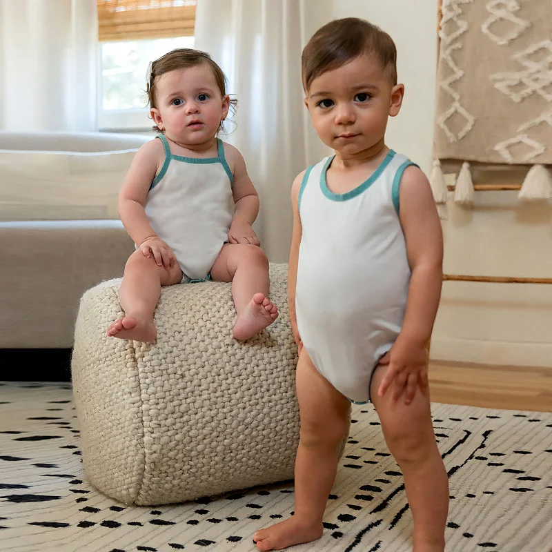 Baby Sleeveless Bodysuit Boy Girl Summer Cotton Jumpsuit Toddler Tank Top Spaghetti Strap Onesies  Solid Color Outfit Clothes