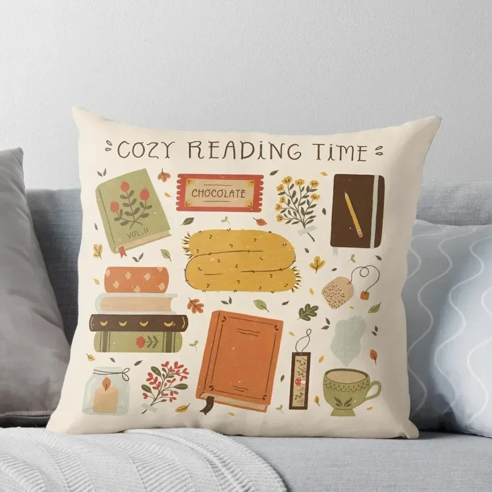 

Cozy Reading Time Throw Pillow Luxury Cushion Cover luxury decor Cushions Cover ornamental pillows for living room pillow