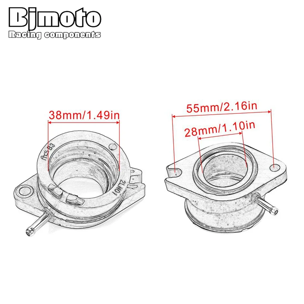 2LN-13586-01 Carburetor Manifold Intake Interface Adapter for TTR225 TT-R225 1999-2004 XT225 Serow 1992-2007 ST225 Bronco 1997