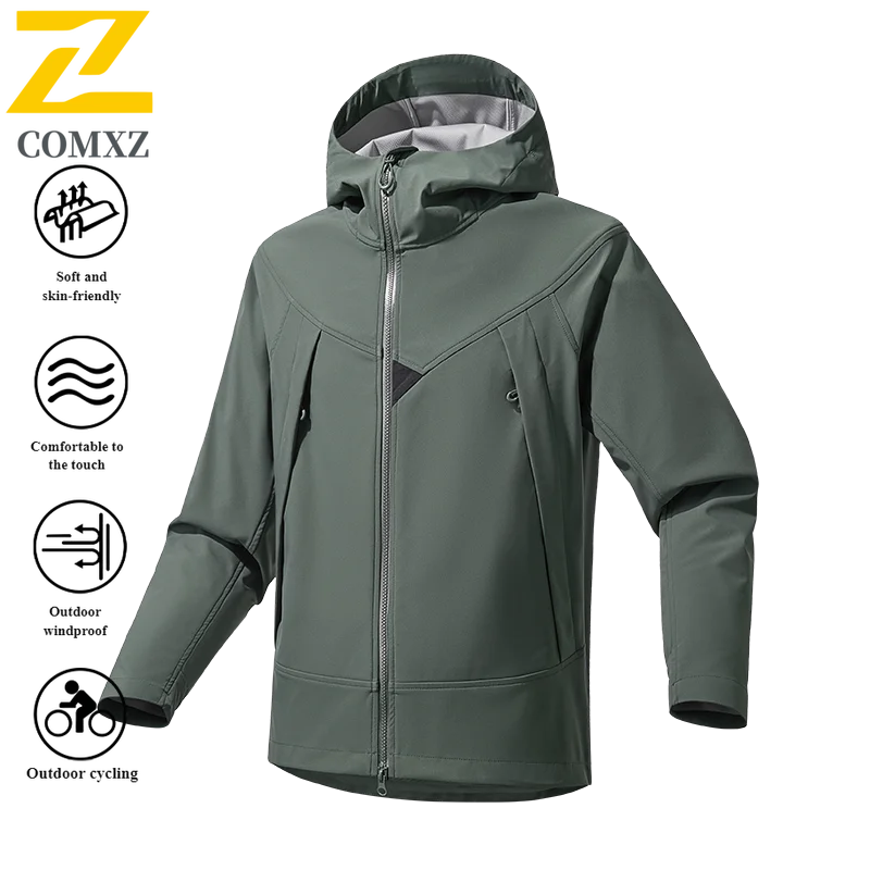 سترة EiAO للزوجين سوفتشيل مطورة ضد الرياح ومقاومة للماء معطف حراري خارجي للتنزه والتخييم والصيد لجميع المواسم 2025 #4