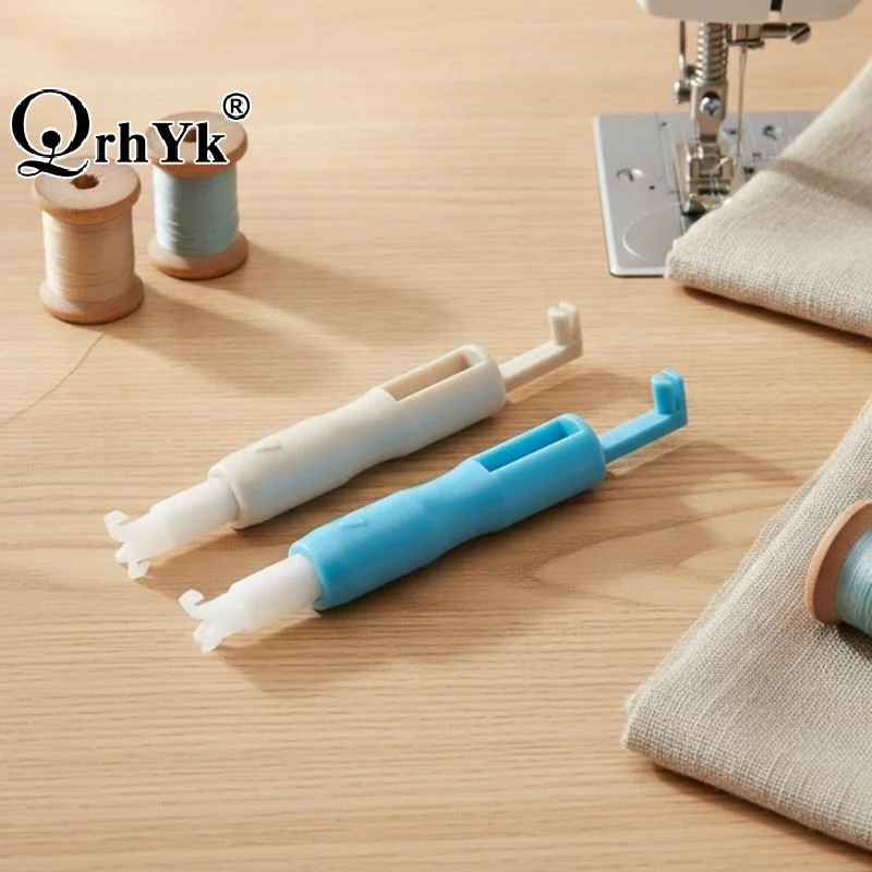 Sewing Needle Inserter Automatic Needle Threader Bodkin Threading Tool For Sewing Machine Holds Firmly Blue White