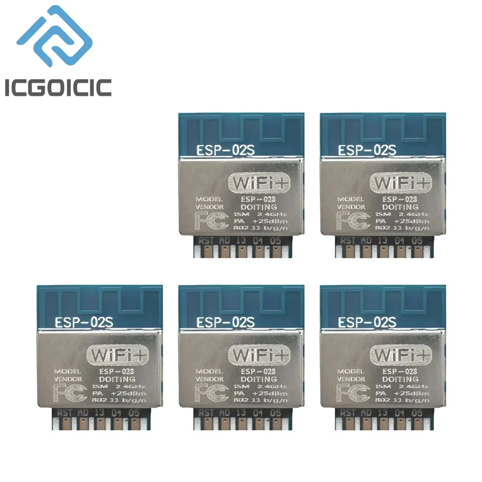1-10 sztuk ESP-02S moduł Wi-Fi szeregowy pakiet złoty palec ESP8285 bezprzewodowa przezroczysta transmisja kompatybilna z ESP8266