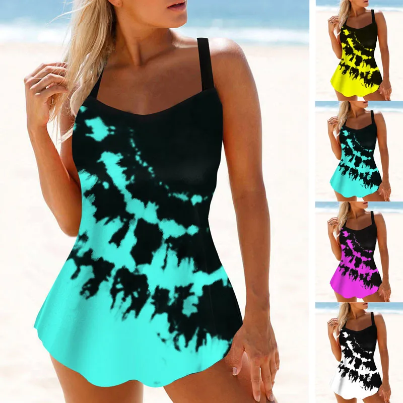 

2023 Women's Sexy Beach Swimwear Tankini Two Piece Swimwear Print Tankini Beach Summer Fashion Beach Women's Swimwear Set