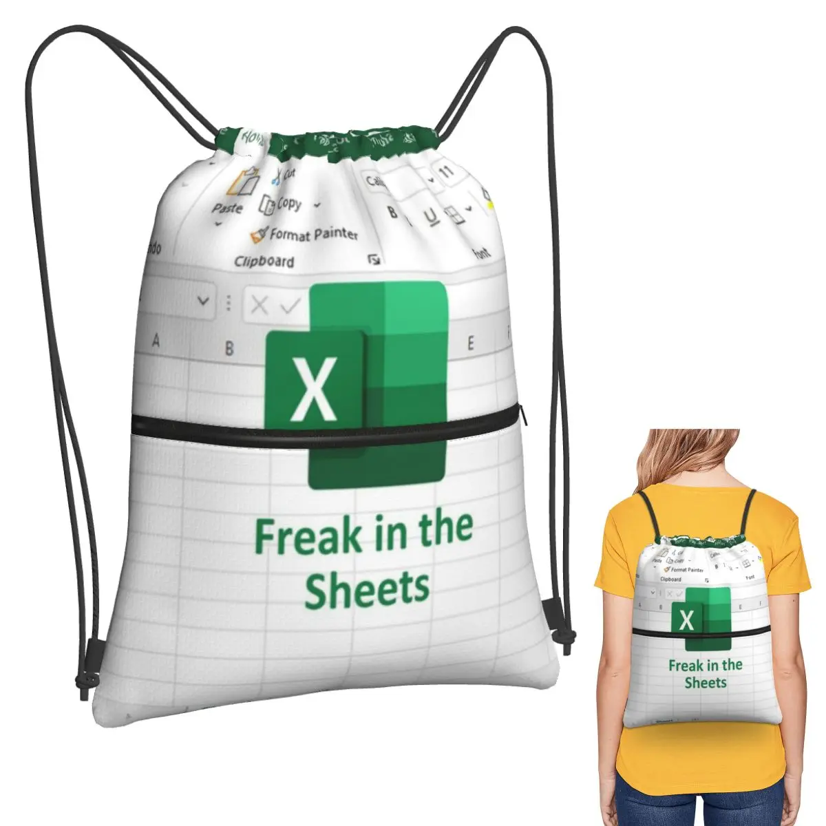 

Рюкзаки с принтом «Freak In The Sheets» и дизайном таблицы Excel, модные спортивные сумки на шнурке с карманами, сумки для книг, для путешествий и школы