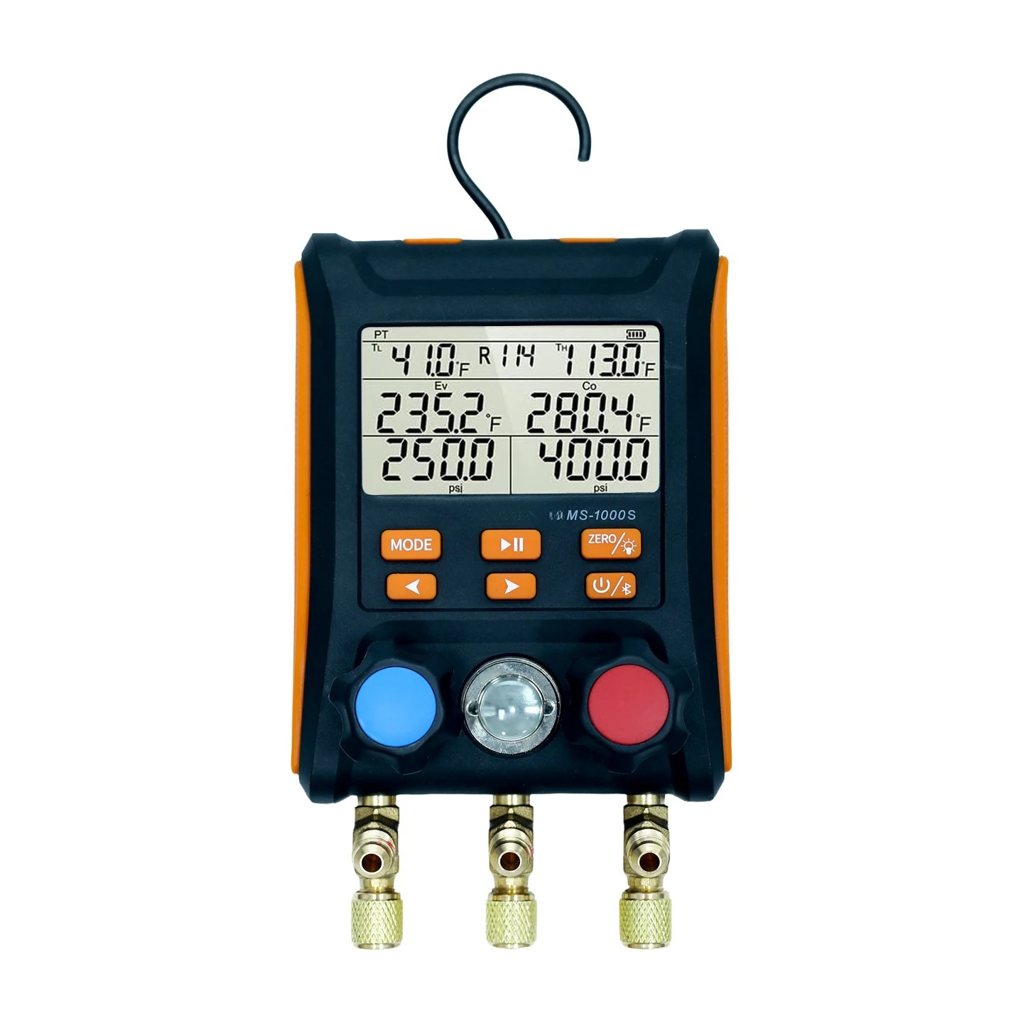 MS-1000S Double Meter Bluetooth Electronic Manifold Meter Air Conditioning Cold Storage Fluorination, Maintenance Pressure Gauge