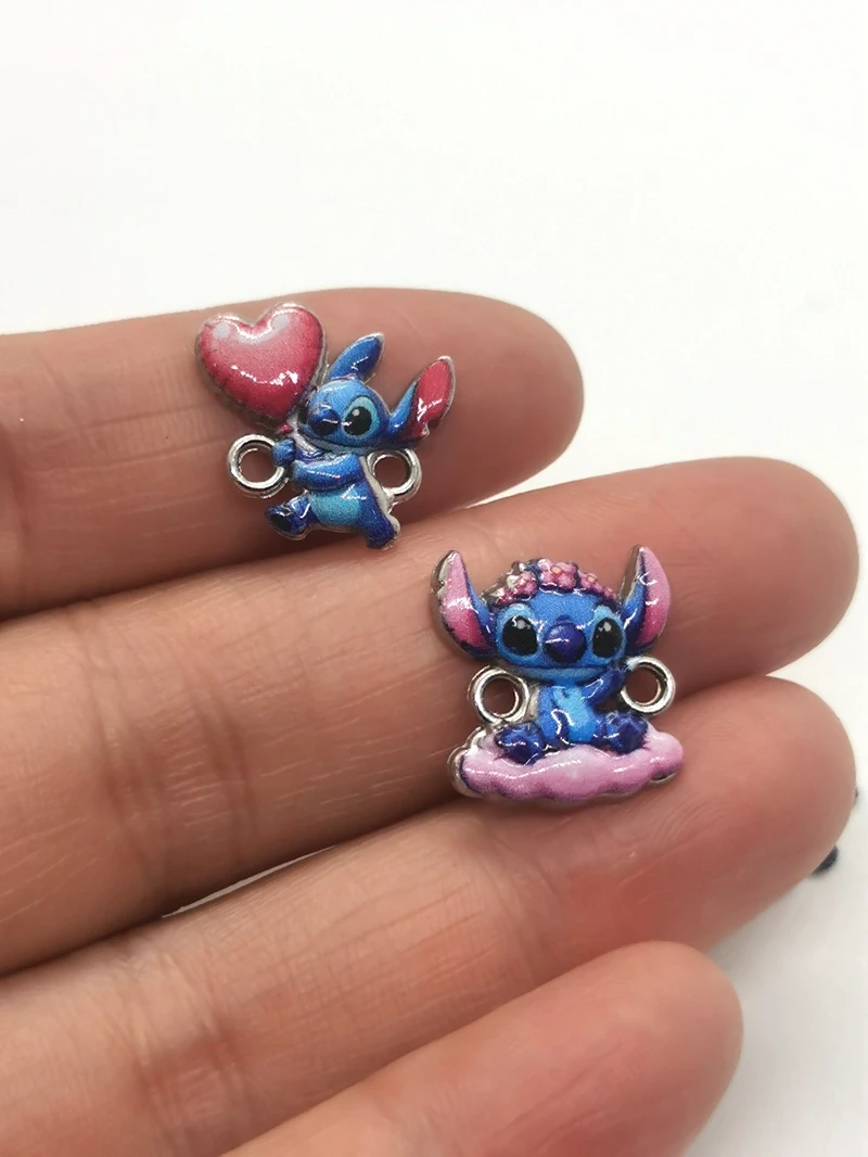 الكثير الكرتون 10 قطع ديزني غرزة سحر الأقراط DIY مفتاح سلسلة قلادة قلادة سوار مجوهرات النتائج اليدوية هدية