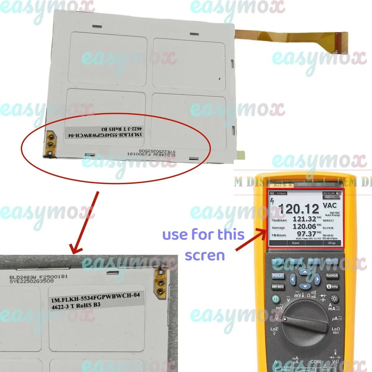 

Original LCD Display Screen for FLUKE 287 289 287C 289C Multimeter Repair, Replacement Touch Panel Networks Digital Meter Parts