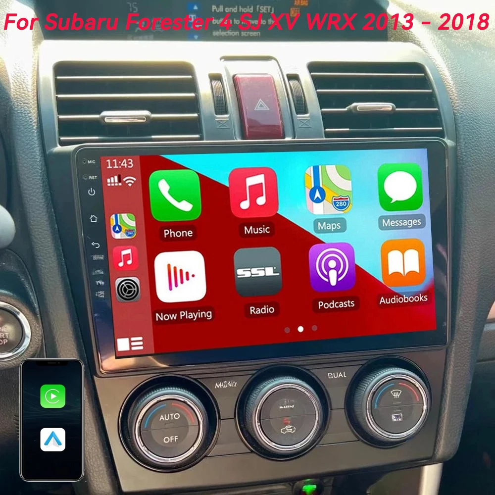 

Автомагнитола Android 16 с CarPlay и Auto для Subaru Forester 4 SJ XV WRX 2013-2018, GPS-навигация, Wi-Fi, DSP, стерео