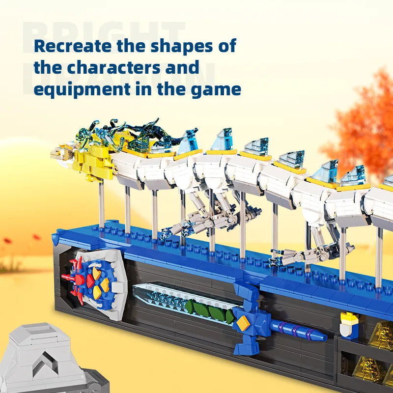 Moc clássico jogos sagrado dragão branco blocos de construção conjunto fantasia criatura místico dragão modelo tijolos decoração brinquedo crianças presente