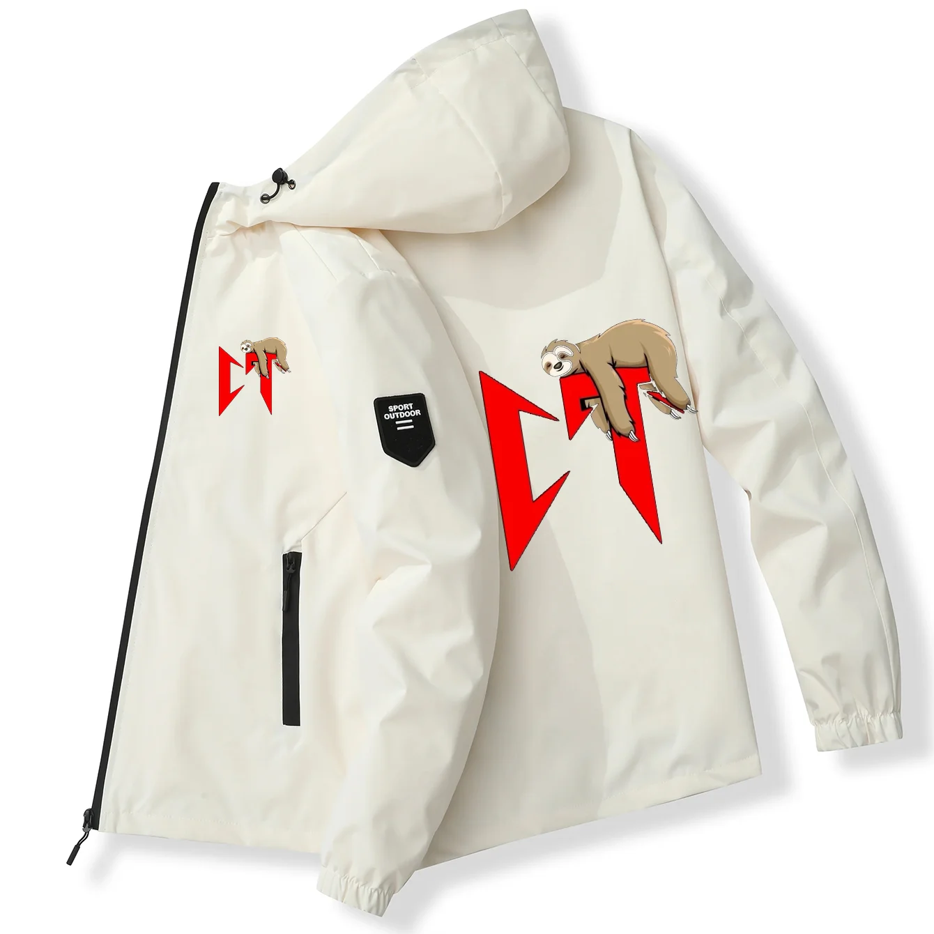 

2024 Men's spring and Fall leisure high quality outdoor climbing clothing Zipper sports windbreaker jacket with hat windbreaker