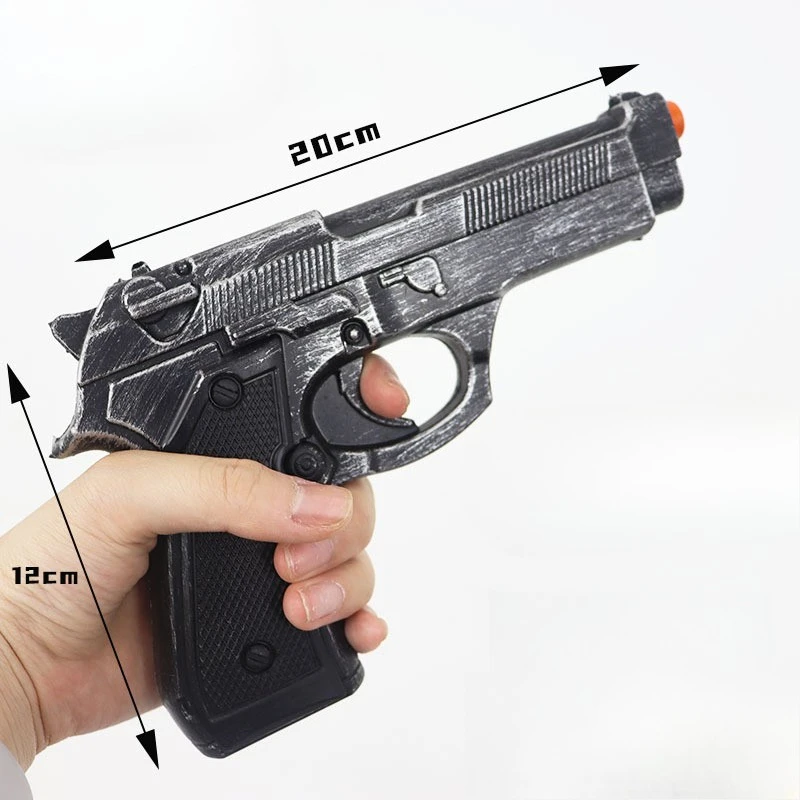 20 سنتيمتر لعبة الطرفية مسدس لعبة بولي الأسلحة الأسلحة نموذج مقلد لينة المطاط تأثيري الدعائم البنادق غير إطلاق الصبي هالوين تحصيل هدية