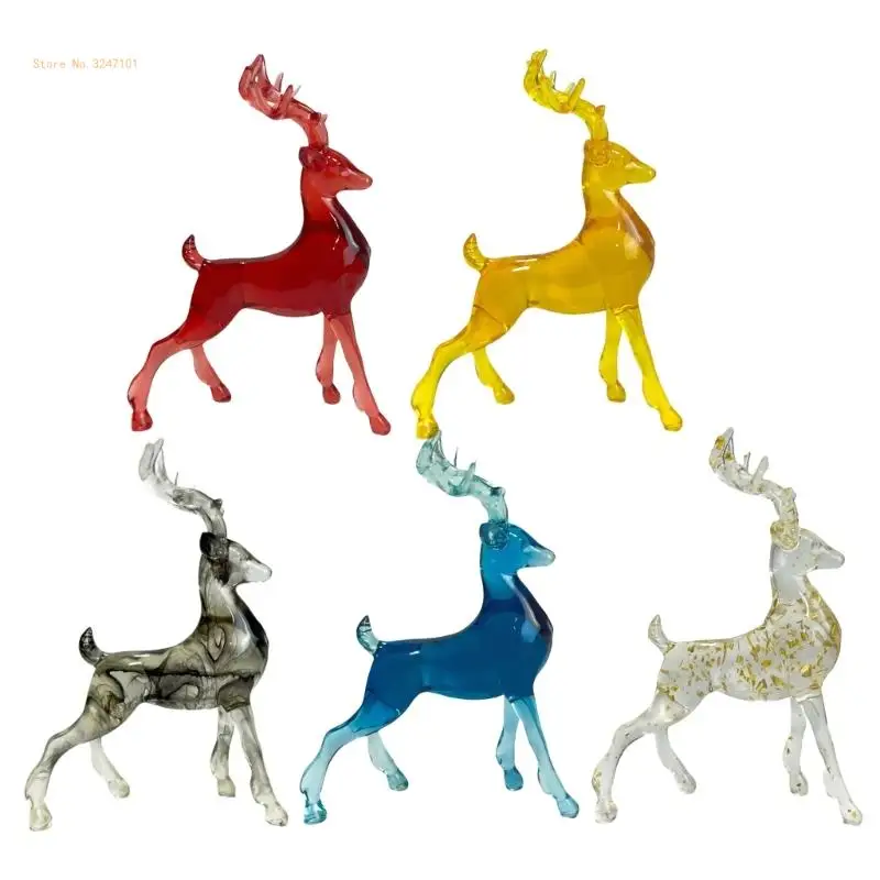 

Transparent Reindeers Deer Figurine Home Decoration Access Dropship