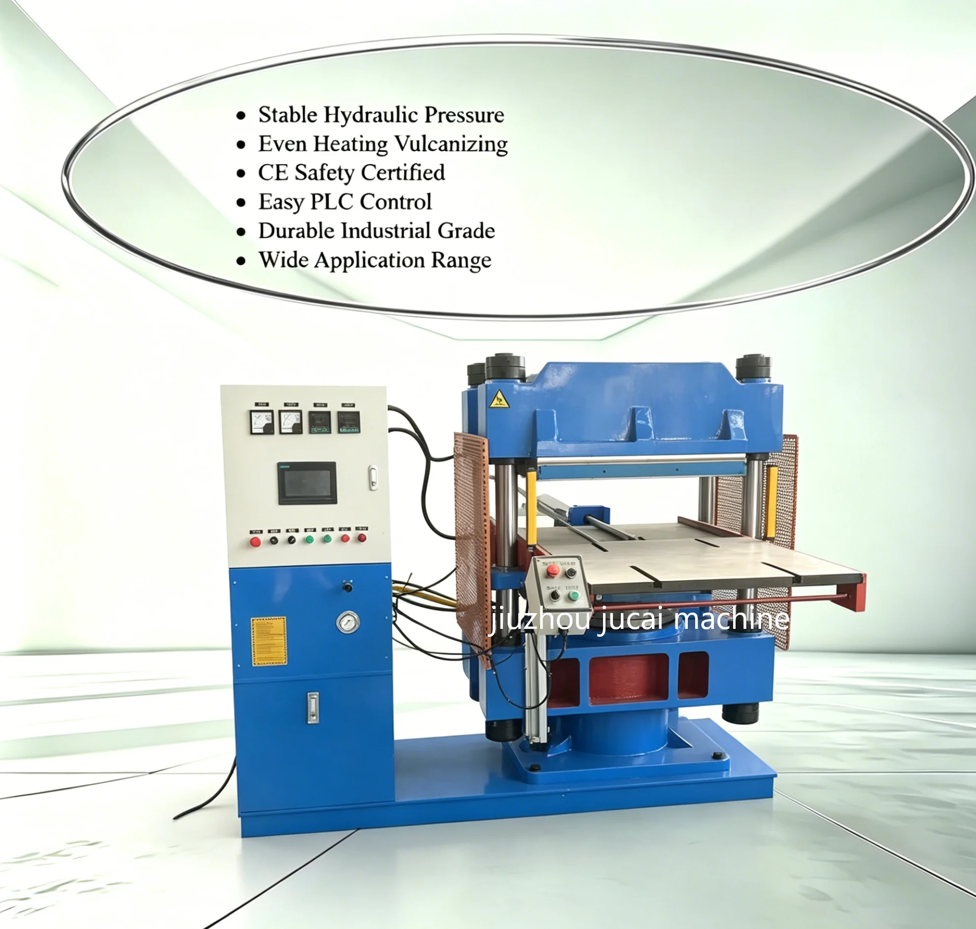 Jucai Hydraulic Plate Vulcanizing Press PLC Controlled Automatic Rubber Heat Press Machine Rubber Vulcanization Molding Press