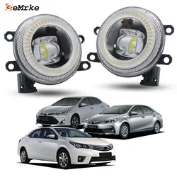 Fog Lights Assembly Lens for Toyota Corolla Altis / Corolla Sprinter E170 2014 2015 2016 2017 2018 LED DRL Angel Eye Halo Lamp