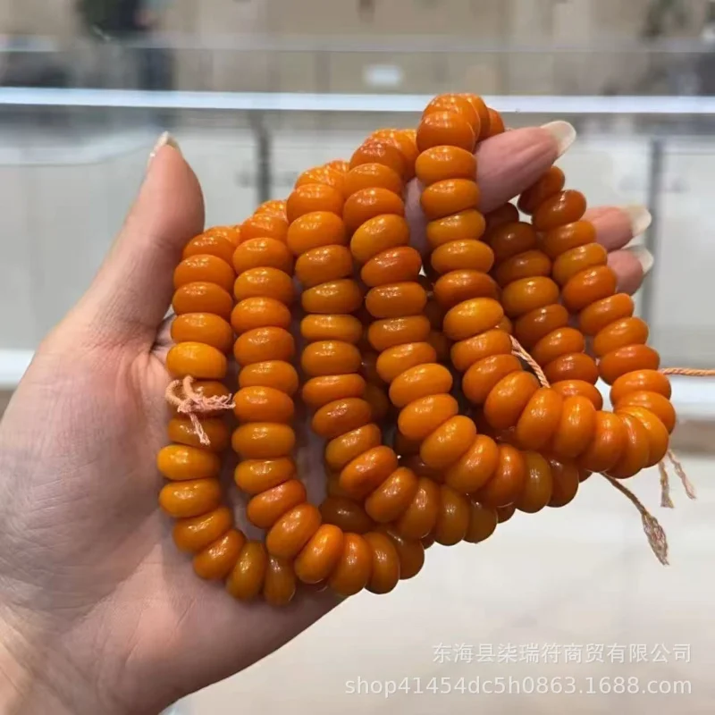 Old wax-colored bone 14mm accessory weaving bracelets,, Buddhist beads, and hand chains