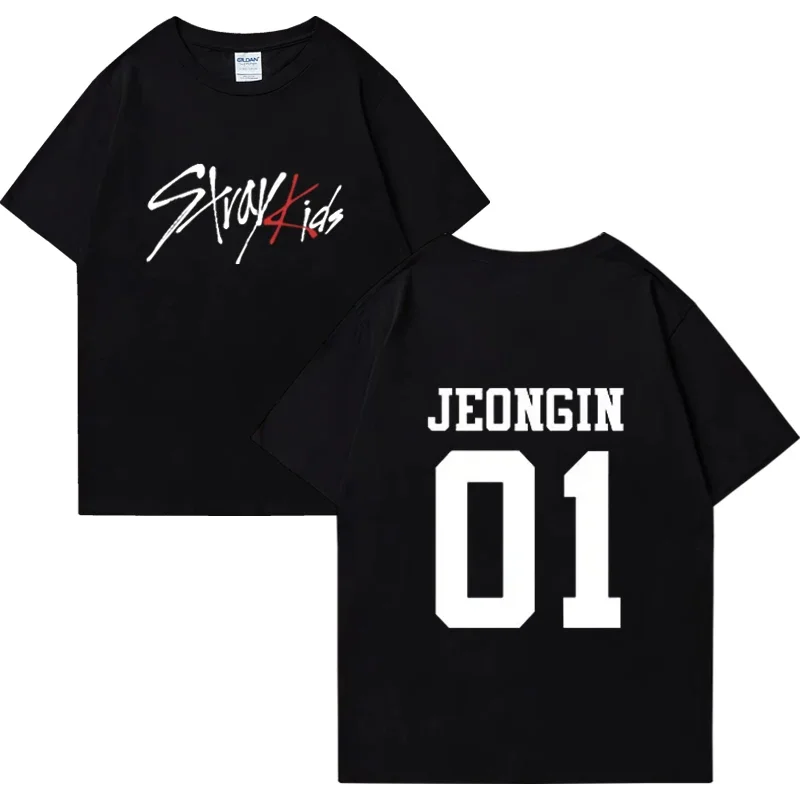 Trend Kpop bezpańskie dzieci T Shirt SKZ mężczyźni kobiety bawełniana koszulka Straykids Seungmin FELIX HYUNJIN JEONGIN MINHO krótka