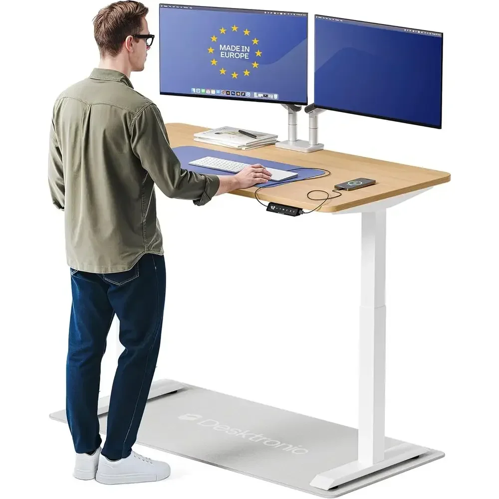 Ergonomic Dual Motor Electric Height Adjustable Desk, 54x28, USB & USB-C Charging, Touchscreen Controls, 3 Memory Presets
