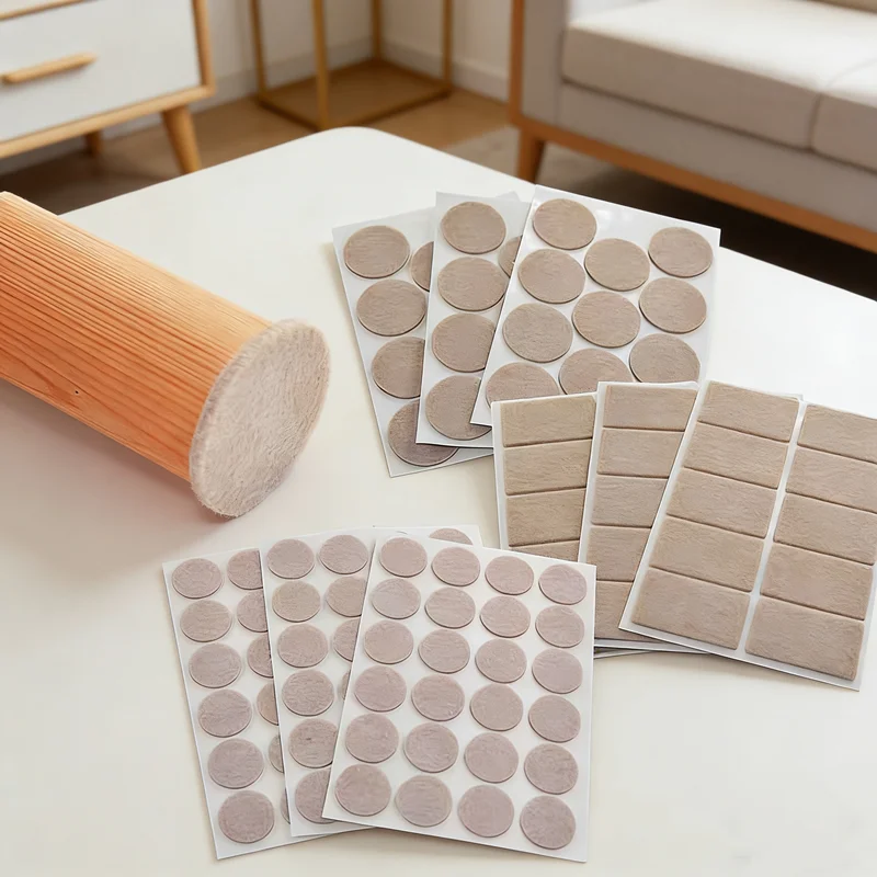 3-72Pcs Felt Chair Leg Pads Floor Scratch Protector Mat Mute Non-slip Self Adhesive DIY Furniture Accessories