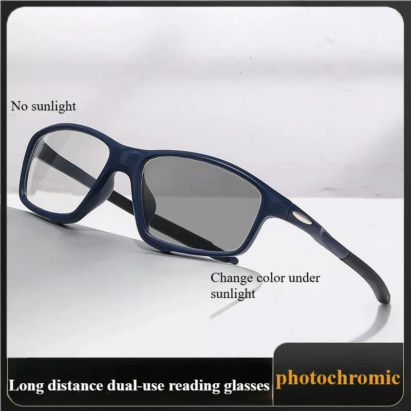 نظارات قراءة متغيرة الألوان للاستخدام القريب والبعيد، نظارات قراءة رياضية مزدوجة الضوء، نظارات ركوب الدراجات للجنسين