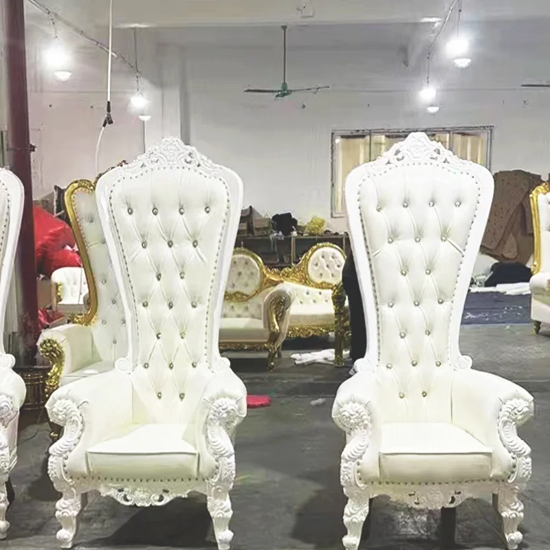 White Small Head High Back Lobby Hotel Banquet Fashion Chair