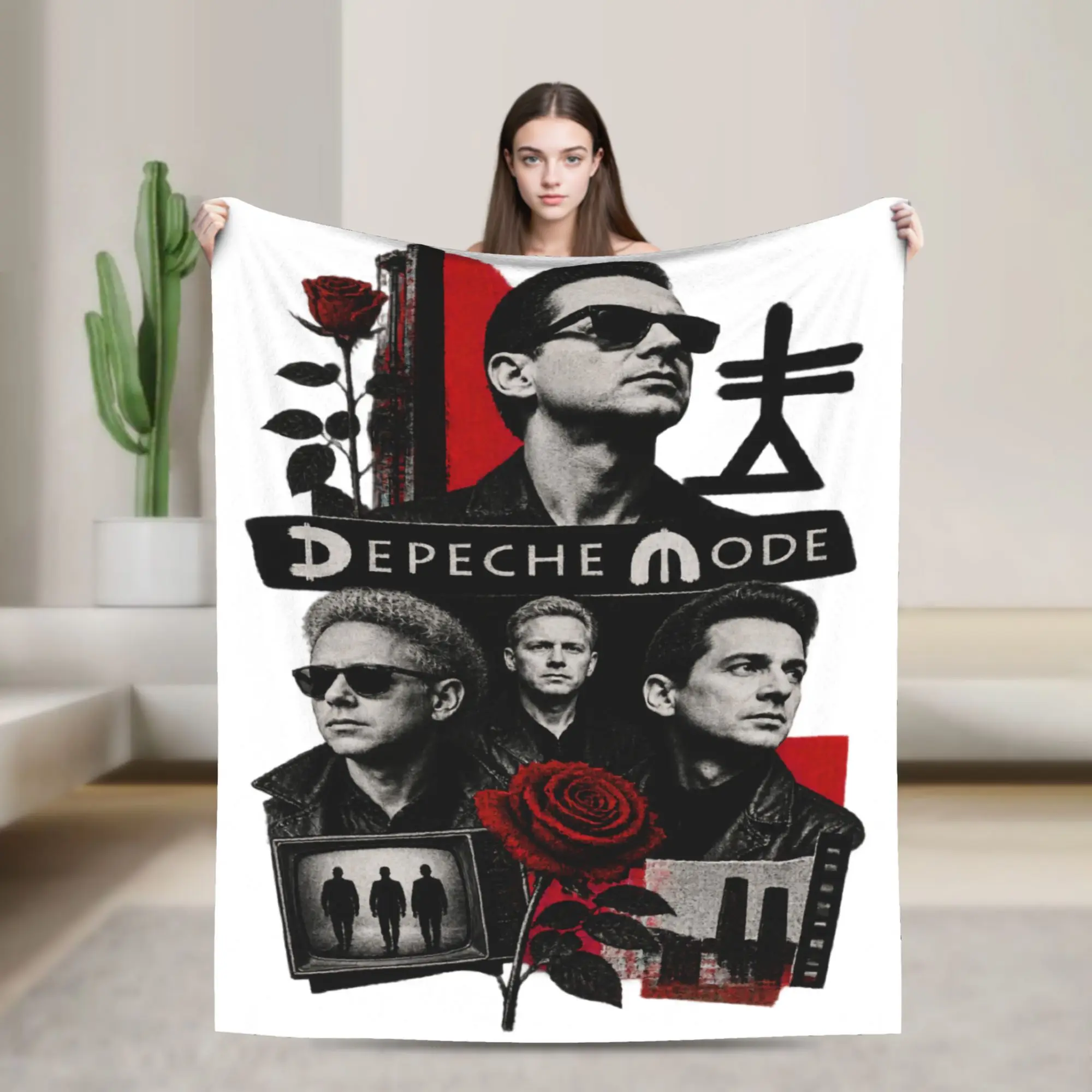 Depeches Band Mode  (12)_upscale Blanket  Warm Novelty Plush Throw Blanket For Couch Chair Picnic Flannel Bedspread Bed Cover