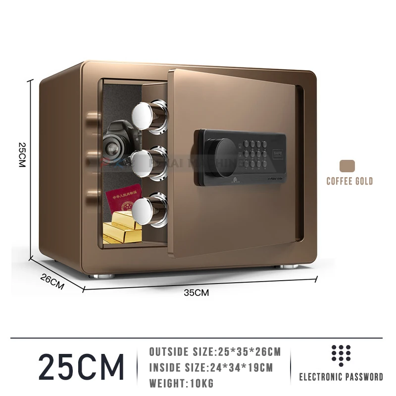 

25CM Electronic Safe Deposit Safe Box With Digital Access & Override Keys for Store Money Gun Jewelry Document