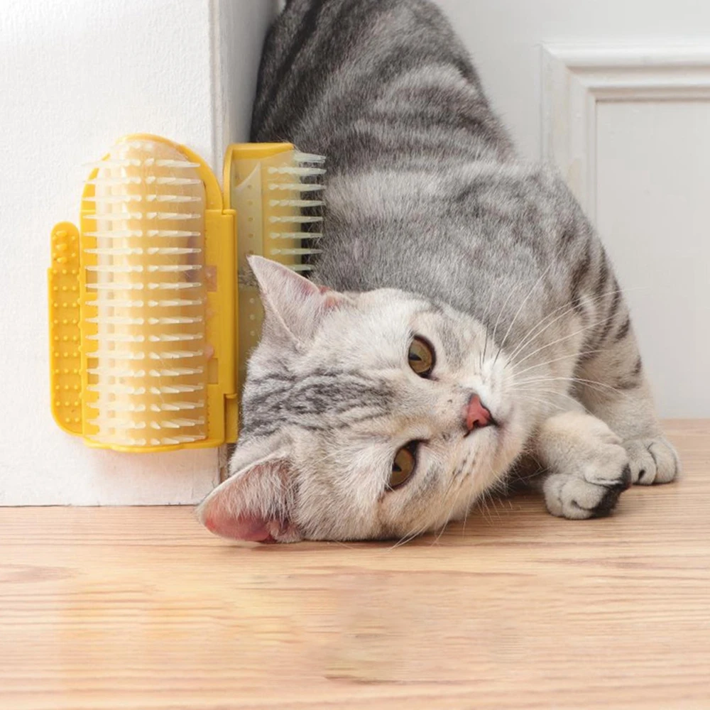 Cat Brush Corner Cats Massage Self Groomer Comb Wall Brush Rubs Kitten Cat Face Scratcher Massage Comb Pet Grooming Supplies