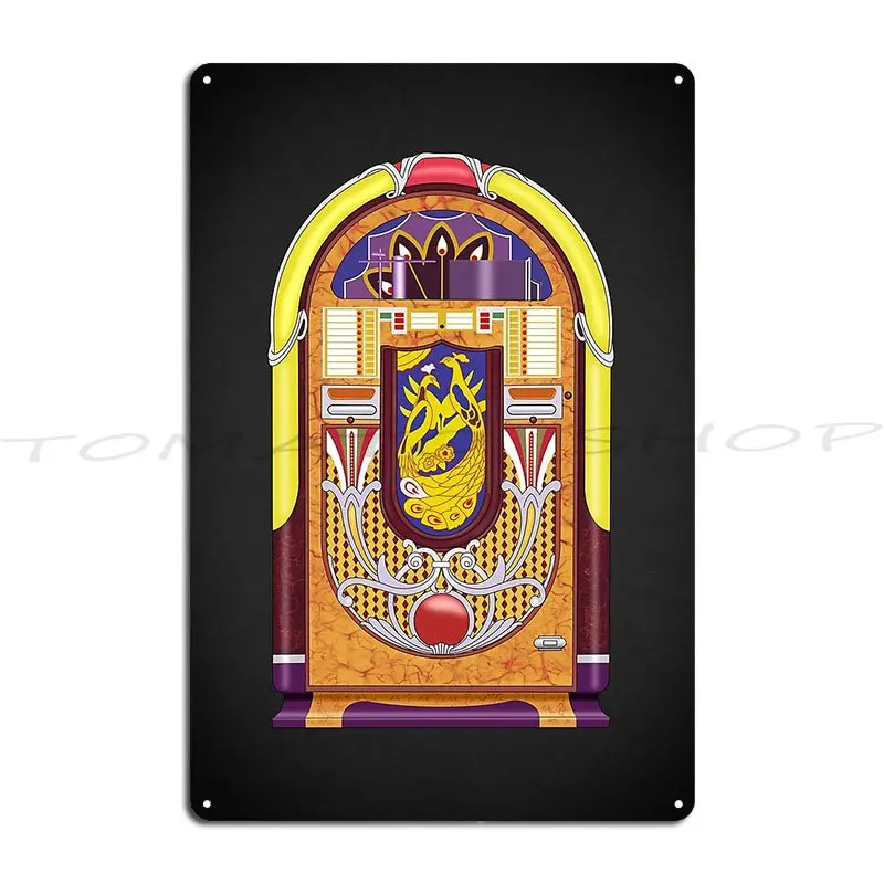 

Vintage Vibes Jukebox Metal Sign Living Room Personalized Vintage Garage Designer Tin Sign Poster