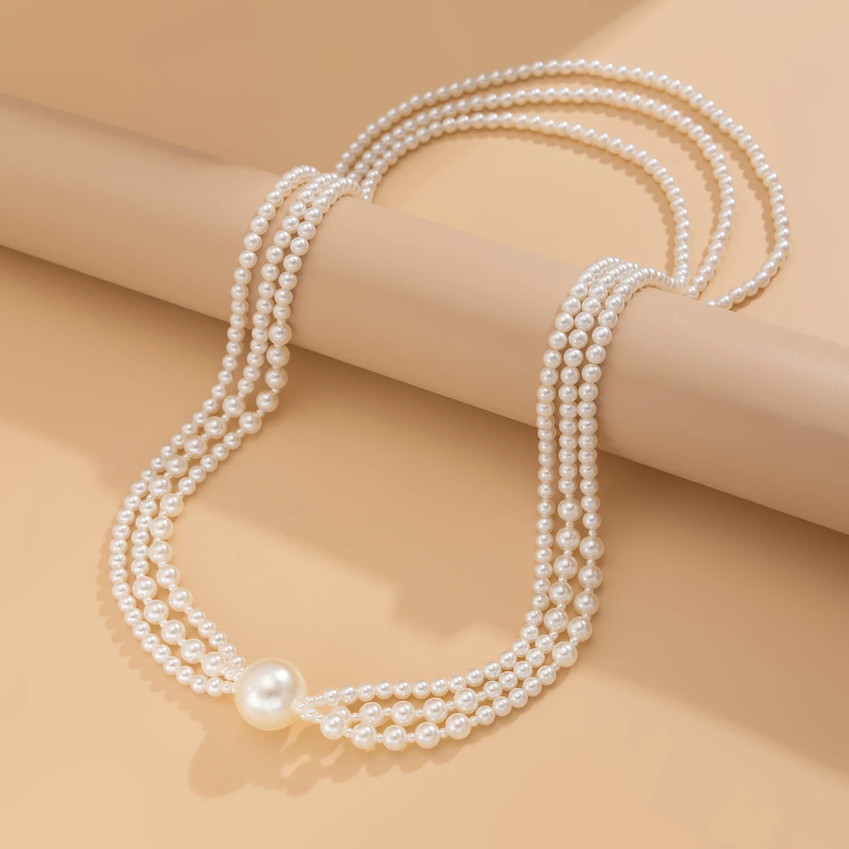 KunJoe Elegant Multi Layer Smooth Imitation Pearl Long Tassel Necklace for Women Korean Fashion Beads Sweater Chain Neck Jewelry
